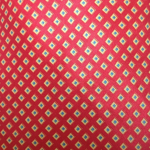 STEFANO RICCI Saks Men's Silk Necktie ITALY Red w/ Diamonds (60"  x  3.8… - Picture 2 of 13